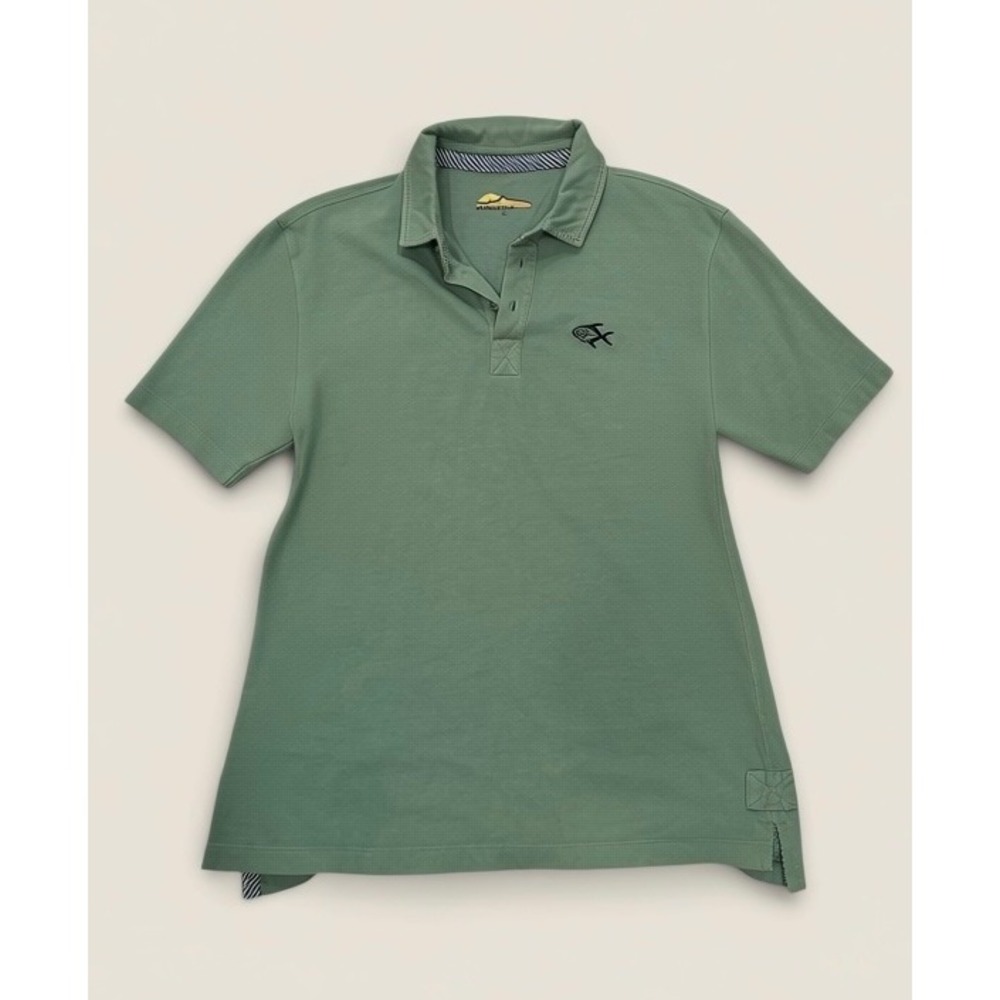Orvis Mens Short Sleeve 100% Cotton Polo Shirt Sage Green Embroidered Logo M